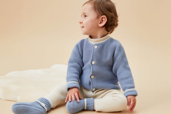Yellow knitted cheap baby outfit