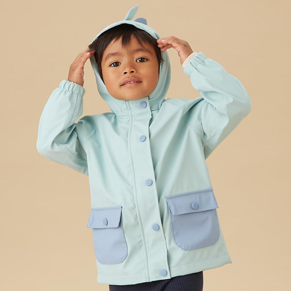Hooded Dino Rain Coat with Pouch main image 1