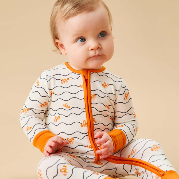 Clown Fish Clever Zip Sleepsuit Baby Sleepwear MORI UK