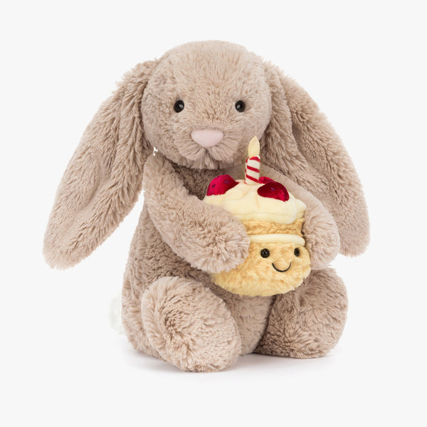 Shop Jellycat Birthday Bashful Bunny Soft Toy | MORI UK