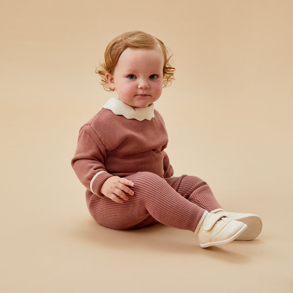 Collared Knitted Jumper Organic Cotton Kids Clothing MORI UK