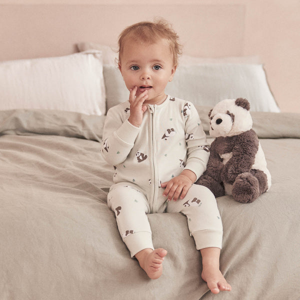 Panda Print Clever Zip Sleepsuit Baby Onesies MORI