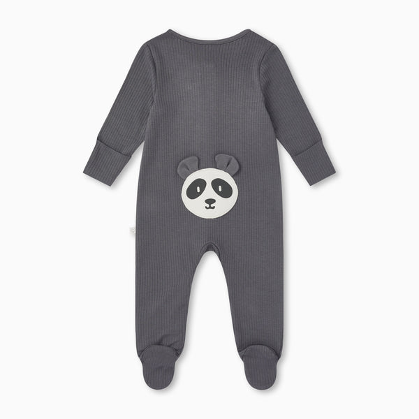 Panda Ribbed Clever Zip Sleepsuit Baby Onesies MORI