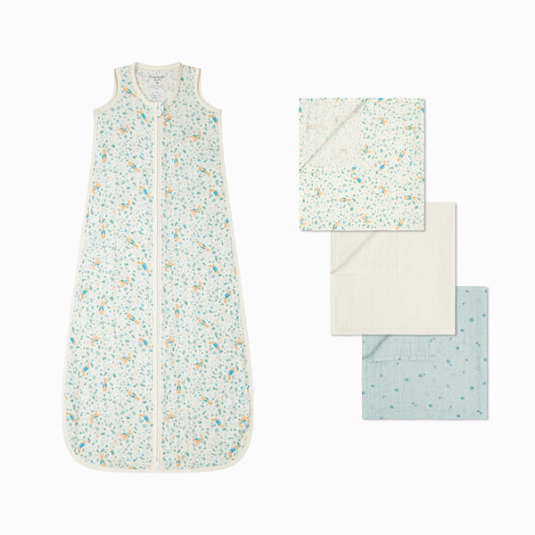Peter Rabbit Muslin Sleeping Bag 0.5 TOG & 3 Pack Muslins Baby