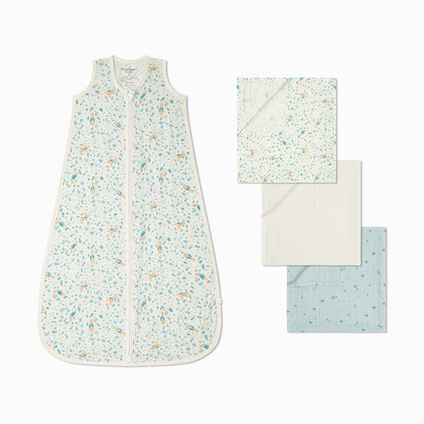 Peter Rabbit Muslin Sleeping Bag 0.5 TOG & 3 Pack Muslins Baby