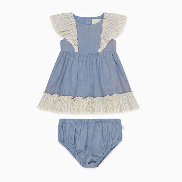 Mothercare Striped Dress and Knickers Outfit