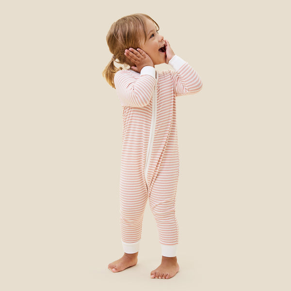 Pink Stripes Convertible Sleepsuit main image 1