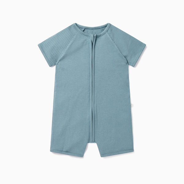 Ribbed Zip Summer Sleepsuit | Breathable & Stretchy | MORI UK