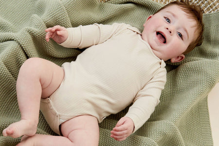 Ribbed Turtleneck Bodysuit, Organic Baby Bodysuits