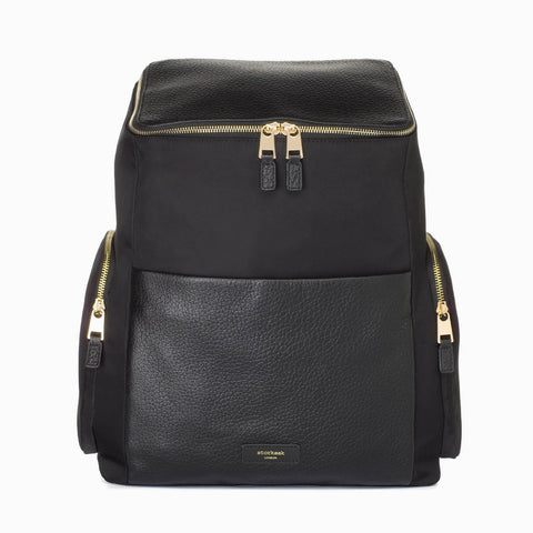 Storksak St James Changing Bag Leather - Black UK display picture 1