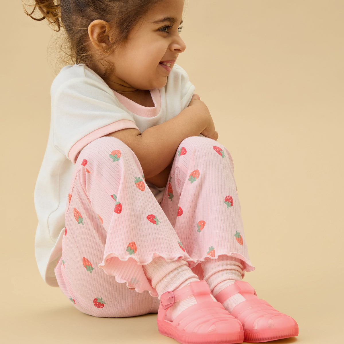Strawberry Fields Ribbed Flared Trousers