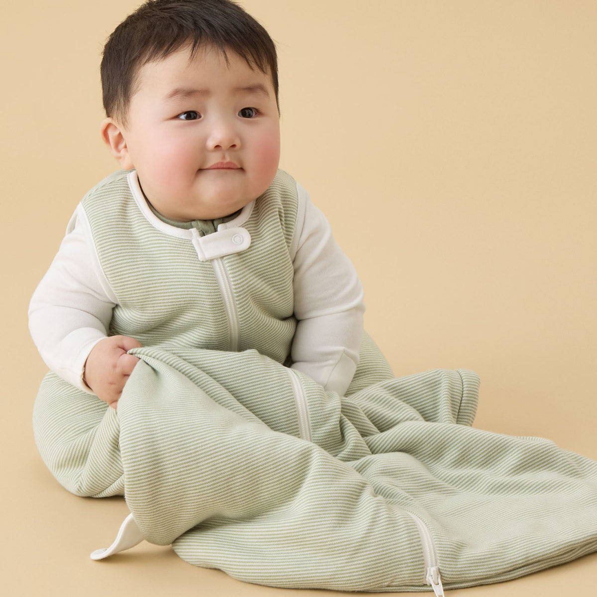 Sage Stripe Front Opening Sleeping Bag 1.5 TOG
