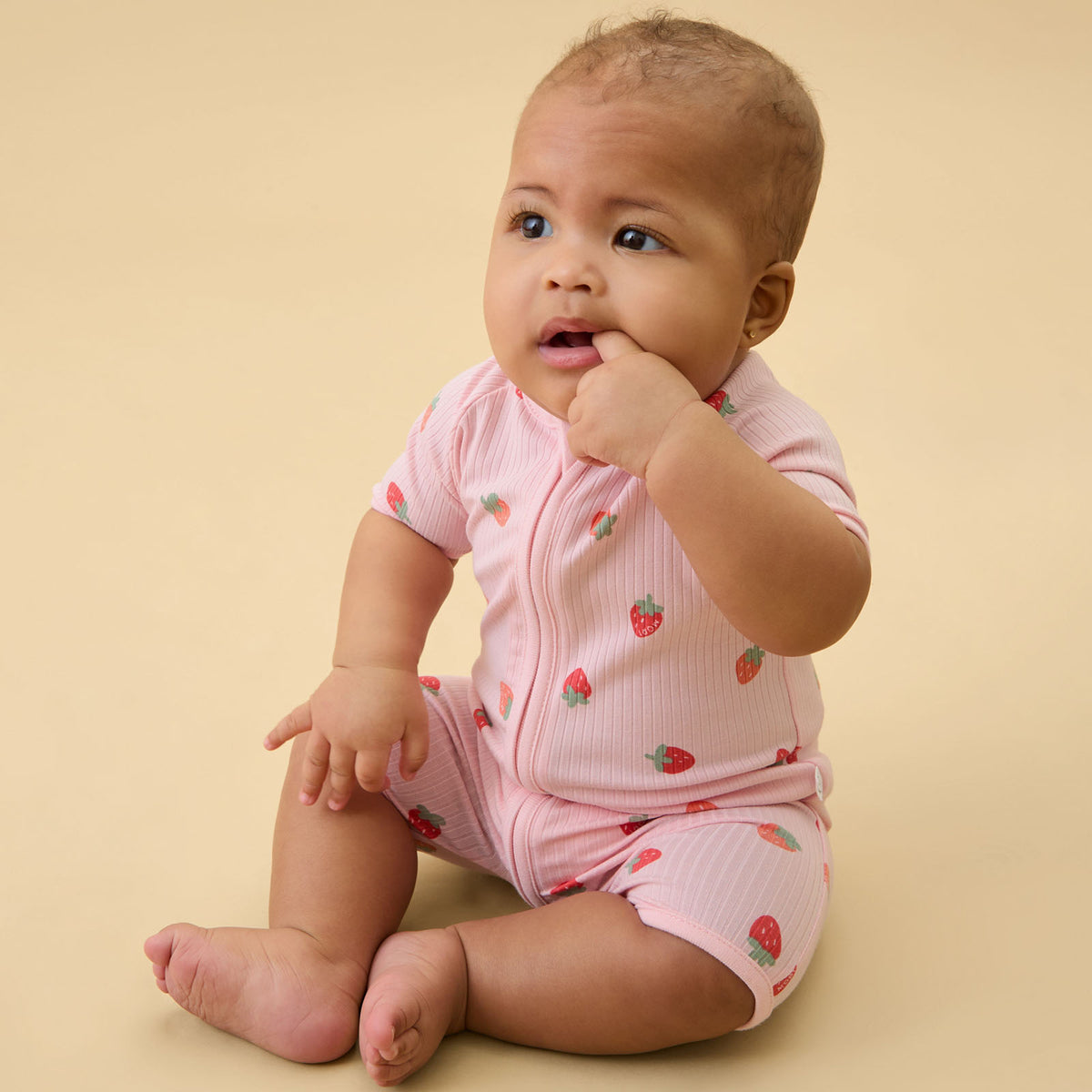 Strawberry Fields & Ribbed Summer Sleepsuit 2 Pack
