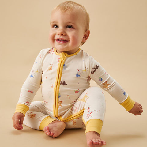 Top Dog Clever Zip Sleepsuit | Organic Baby Sleepwear | MORI UK