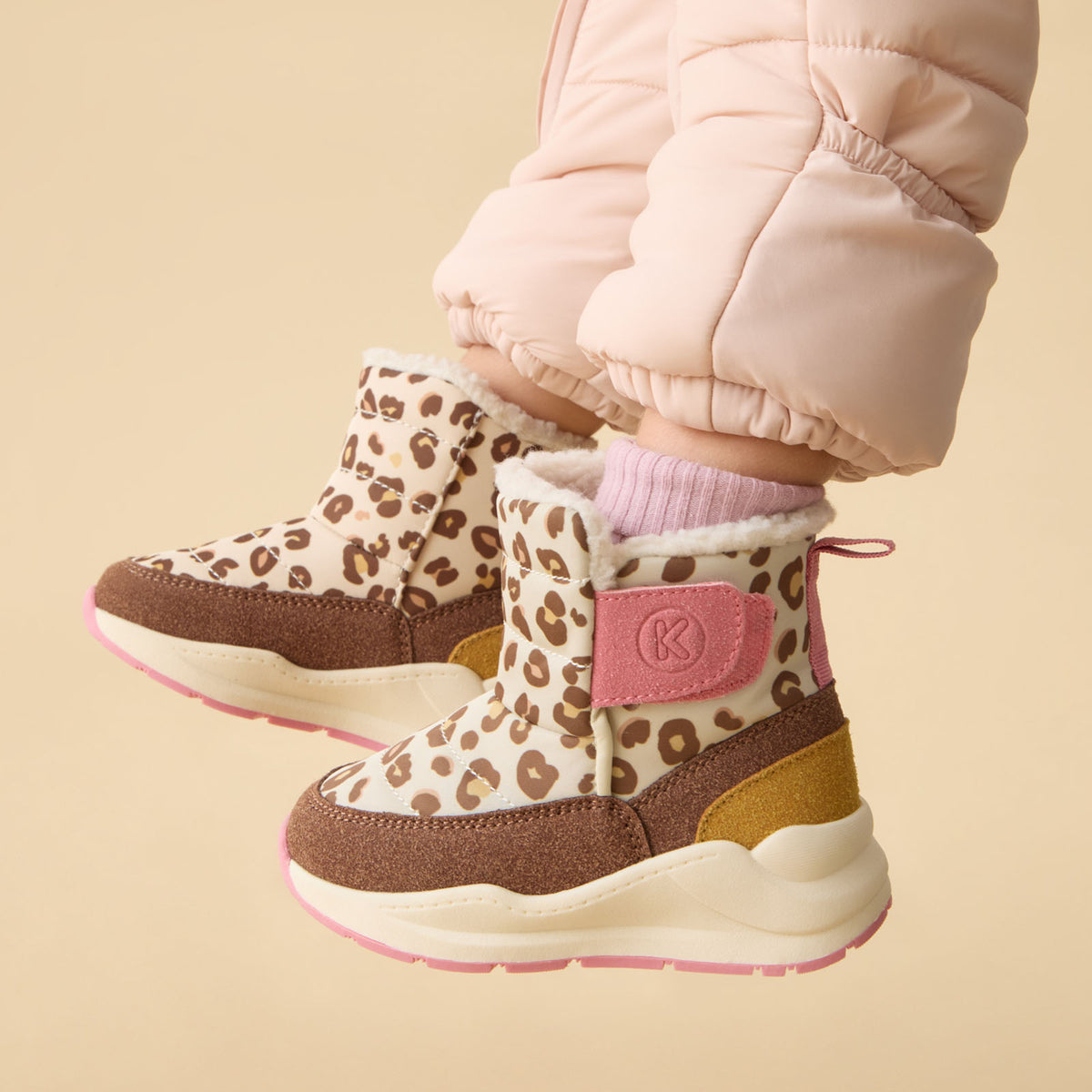 KIDLY by MORI Quilted Snow Boots - Leopard