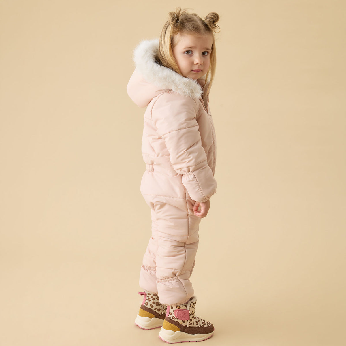 Water Repellent  Padded Snowsuit - Pink