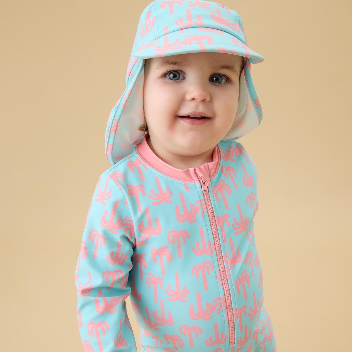 KIDLY by MORI Sunsafe Swim Hat - Palm Trees