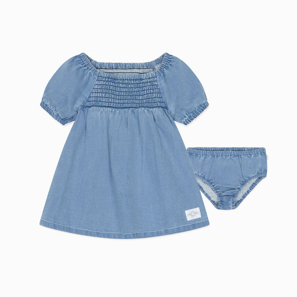 Baby Denim Smocked Dress | Baby Day Outfits | MORI