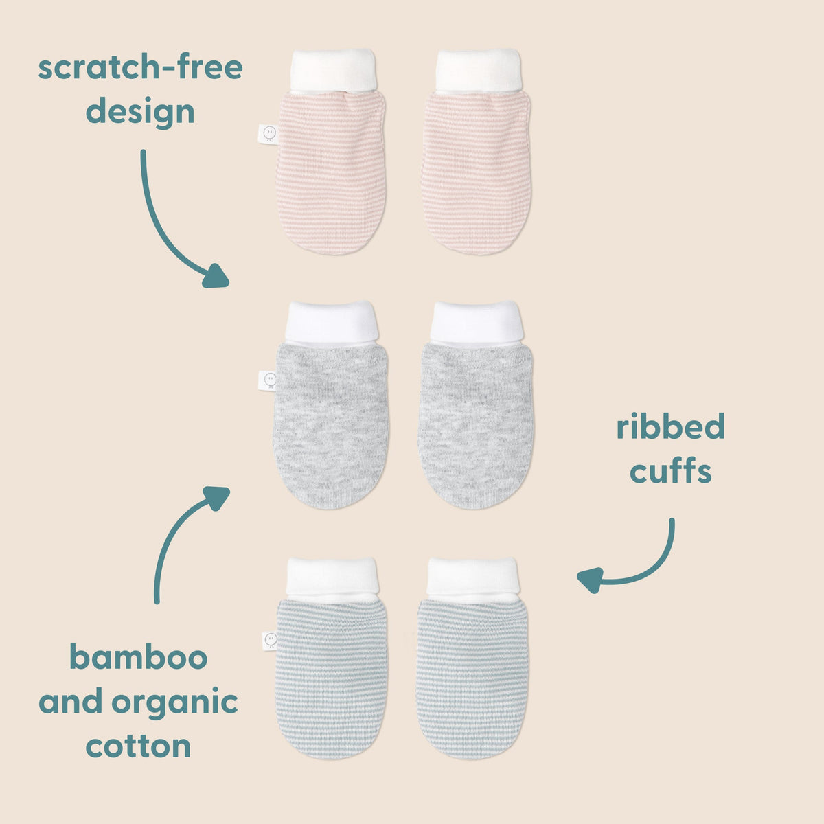 Baby Mittens - Blue Stripe