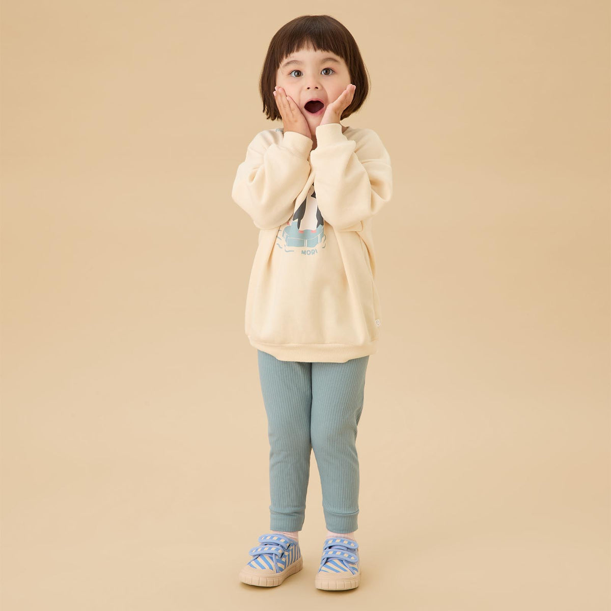 Penguin Family Sweatshirt & Sky Rib Leggings Outfit