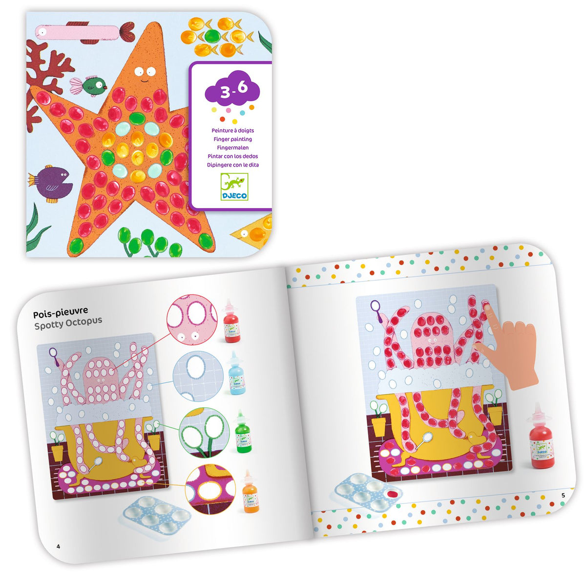 Djeco Finger Painting - Dots and Fish