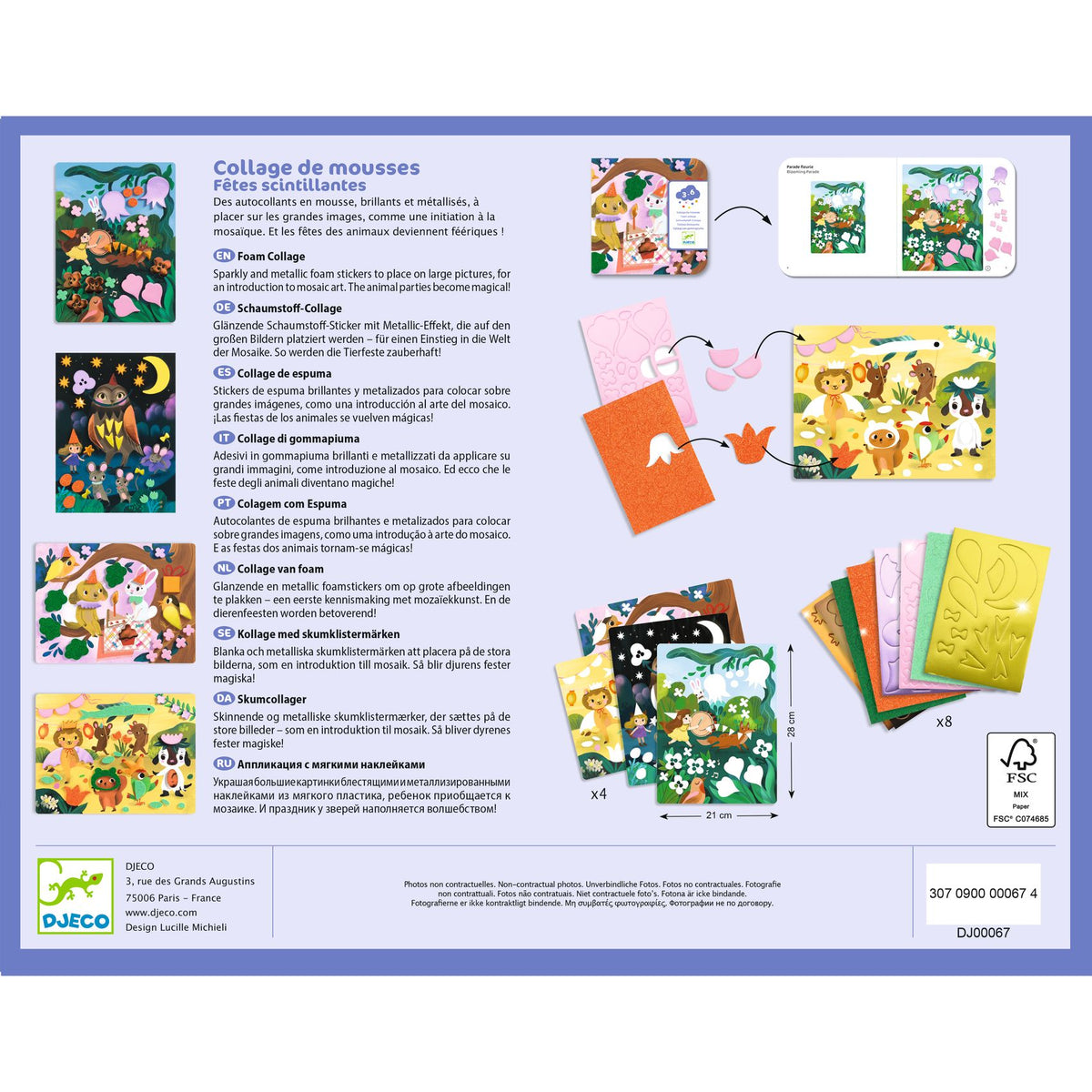 Djeco Foam Collage - Sparkling Parties