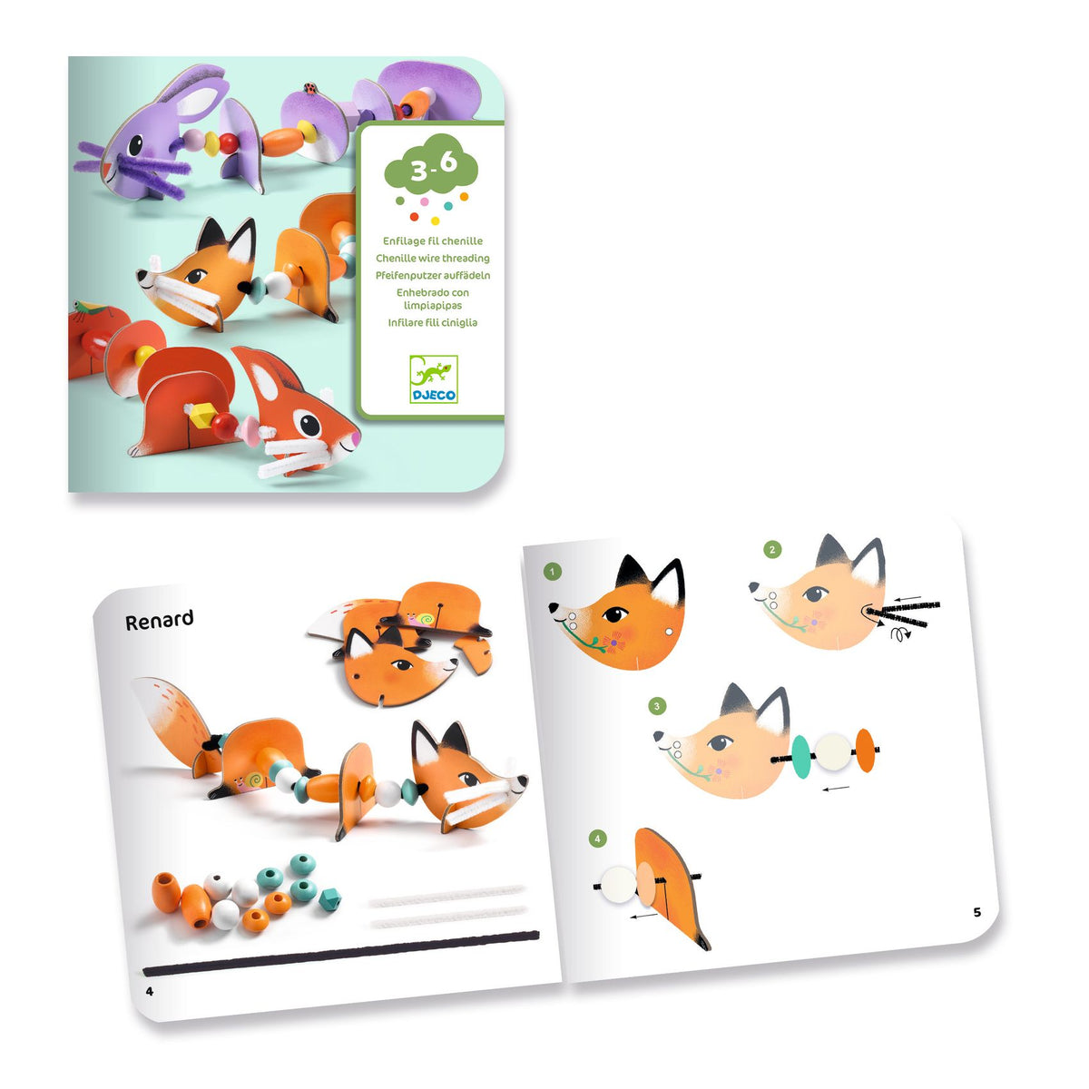 Djeco Threading Kit - Cute animals