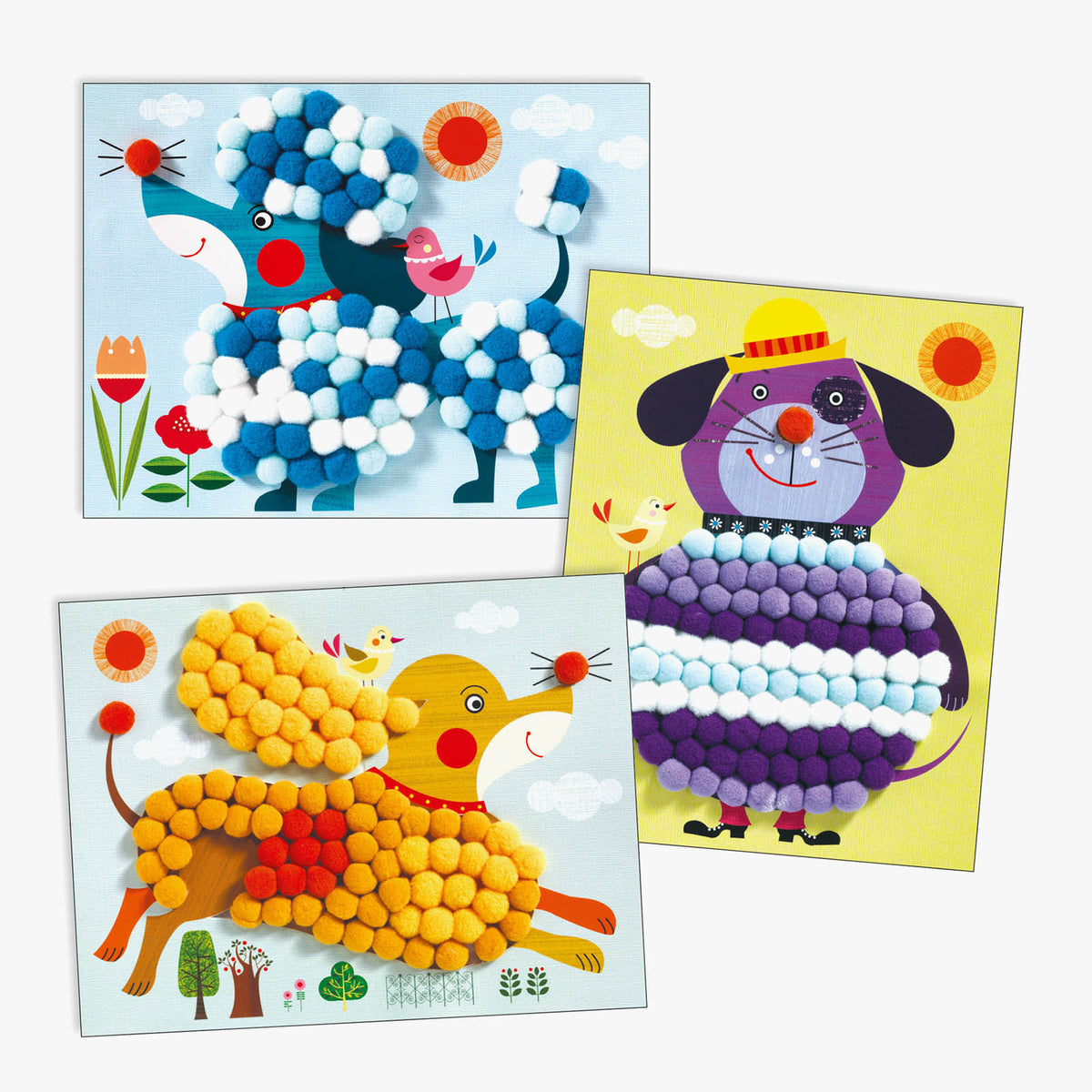 Djeco Pom-pom Collage Kit - Puppies