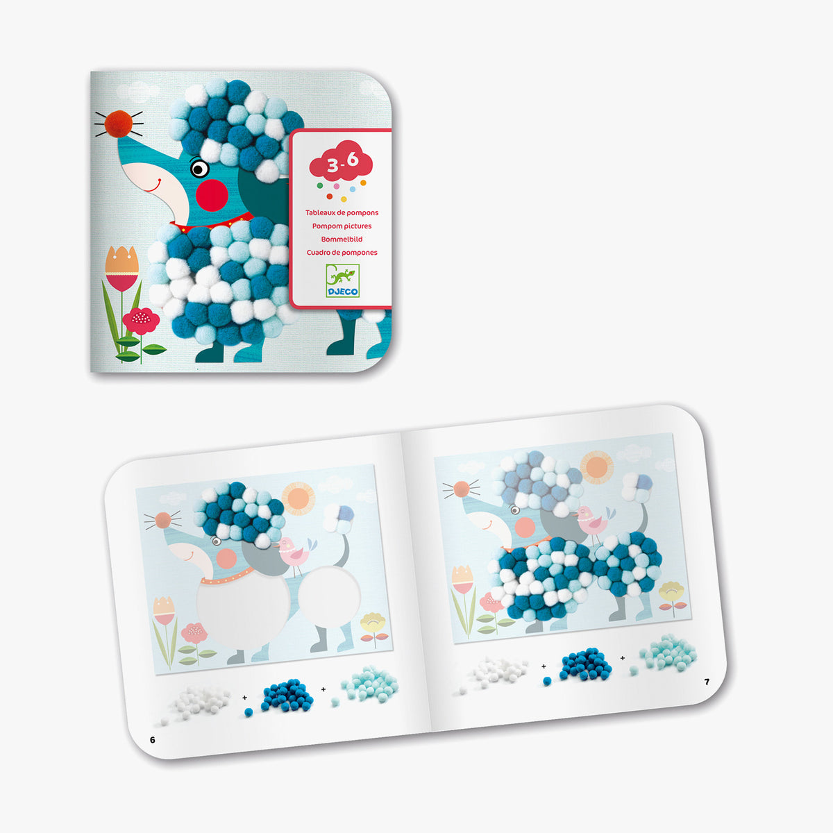 Djeco Pom-pom Collage Kit - Puppies