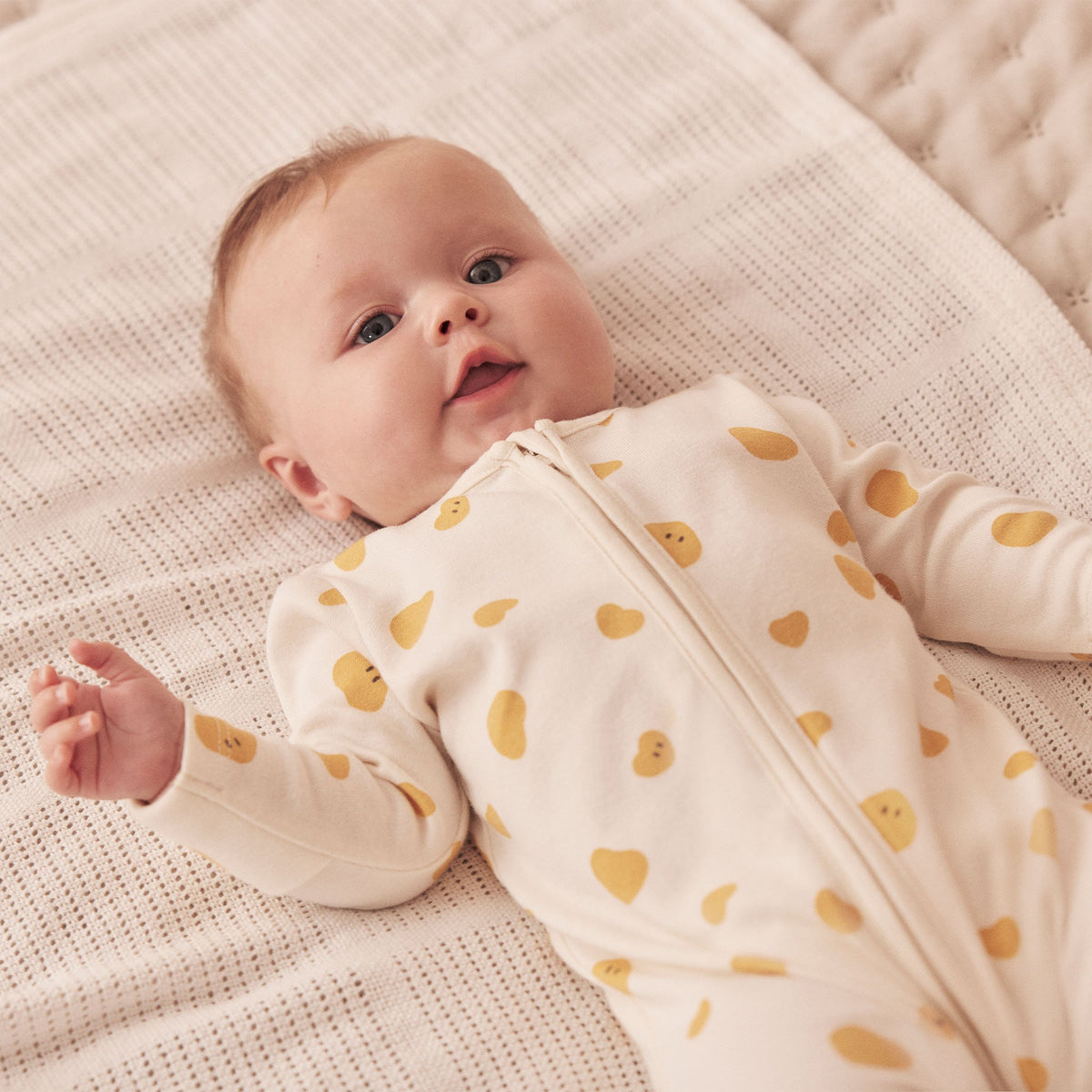 Little Hearts Print Clever Zip Sleepsuit