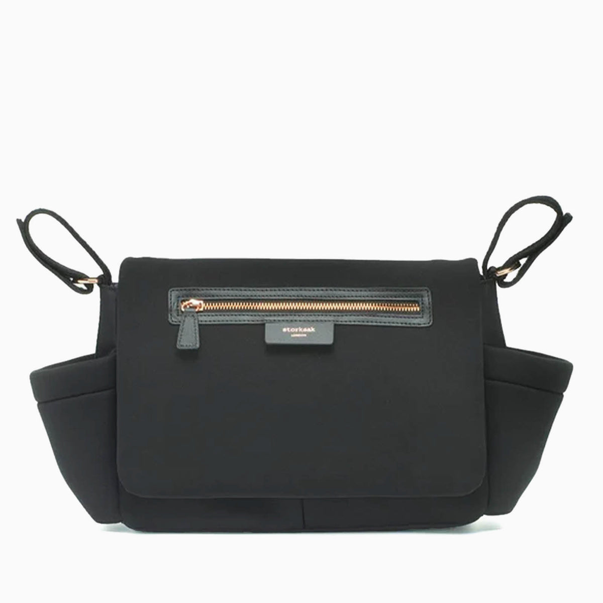 Storksak Stroller Organiser Luxe - Black & Rose Gold