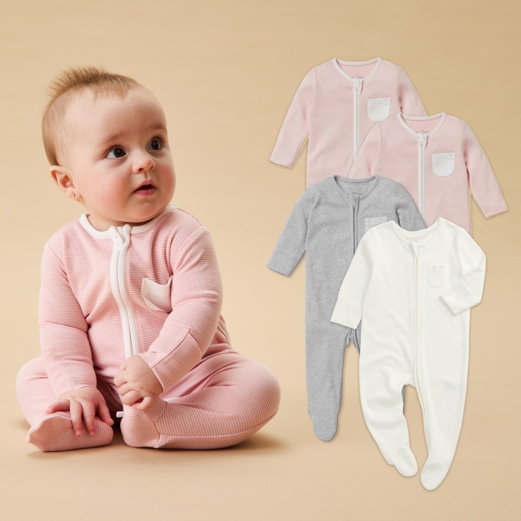 Clever Zip Sleepsuit 4 Pack