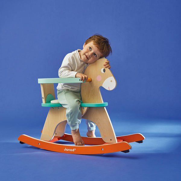 Shop Janod Rocking Horse with harness | MORI UK