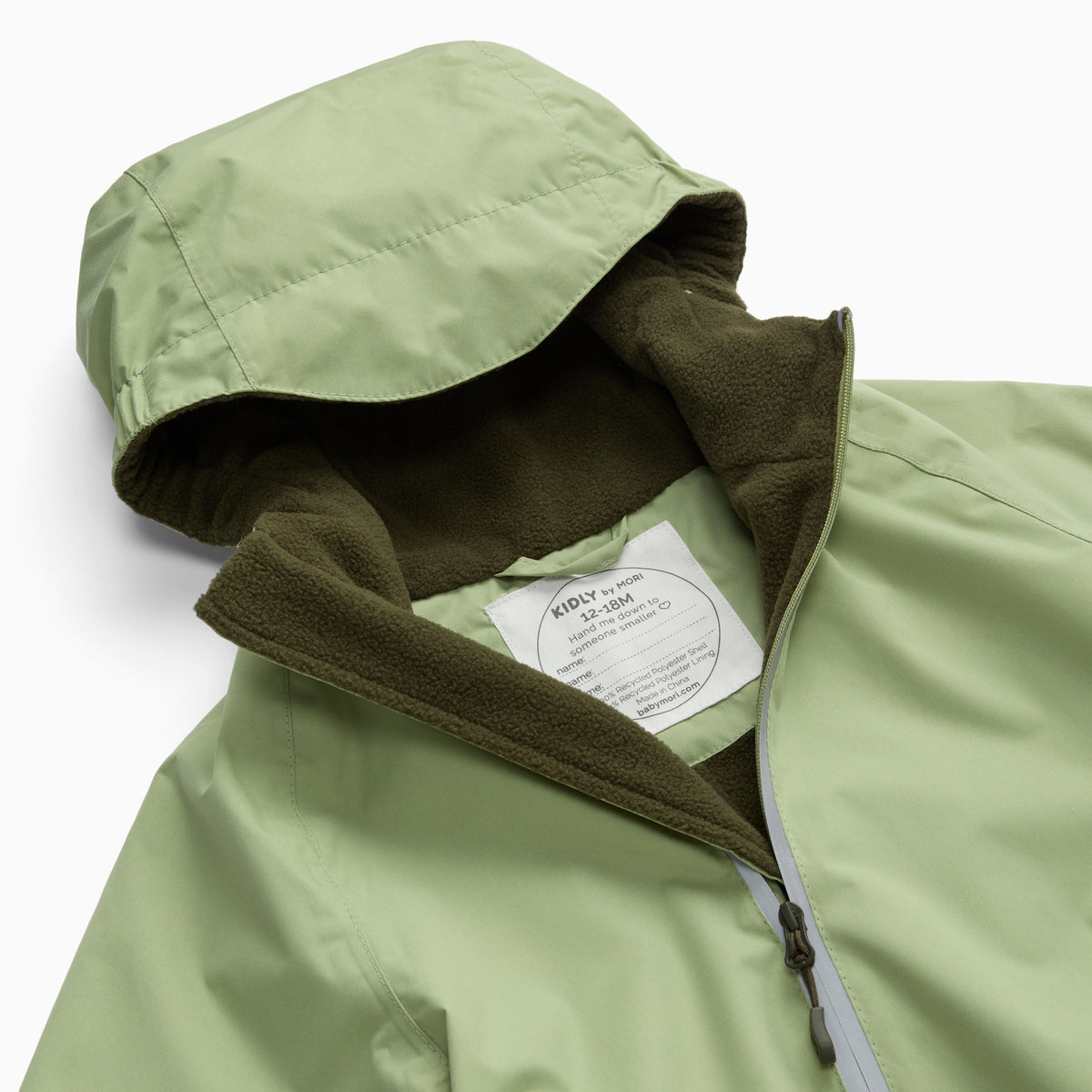 KIDLY by MORI Fleece Lined Puddle Suit - Sage