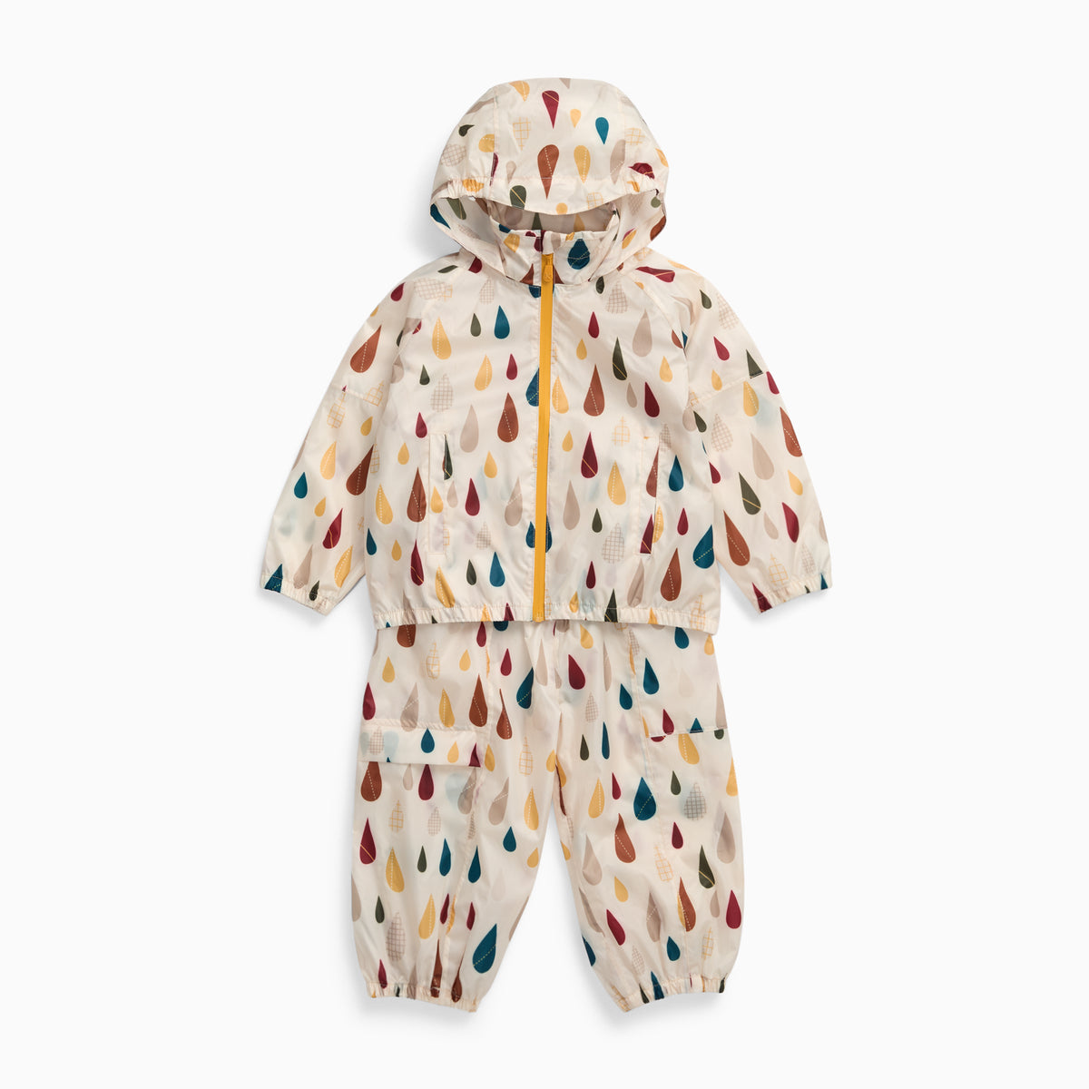 KIDLY by MORI Packaway Jacket & Trouser Outfit - Rain Drop