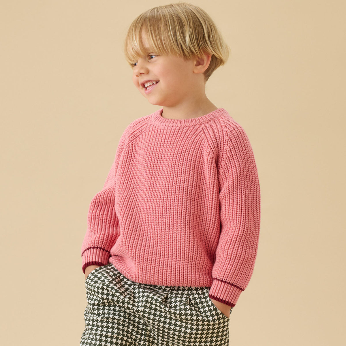 KIDLY by MORI Relaxed Knitted Jumper - Pink