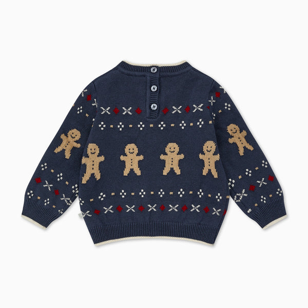 Gingerbread Knitted Jumper | Christmas Baby Knitwear | MORI