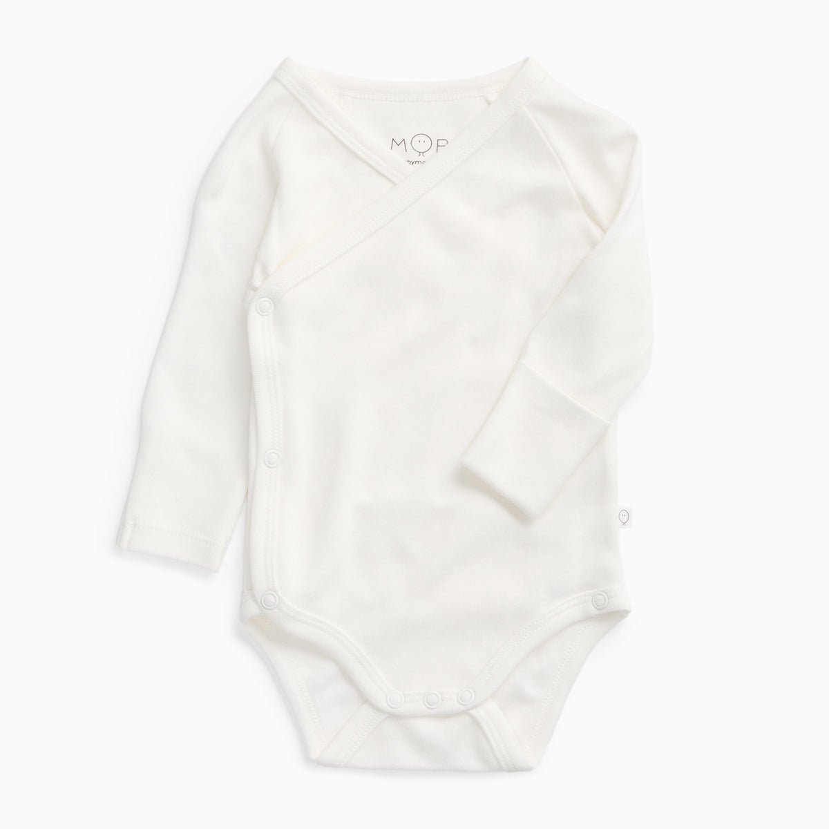 Long Sleeve Kimono Bodysuit - White