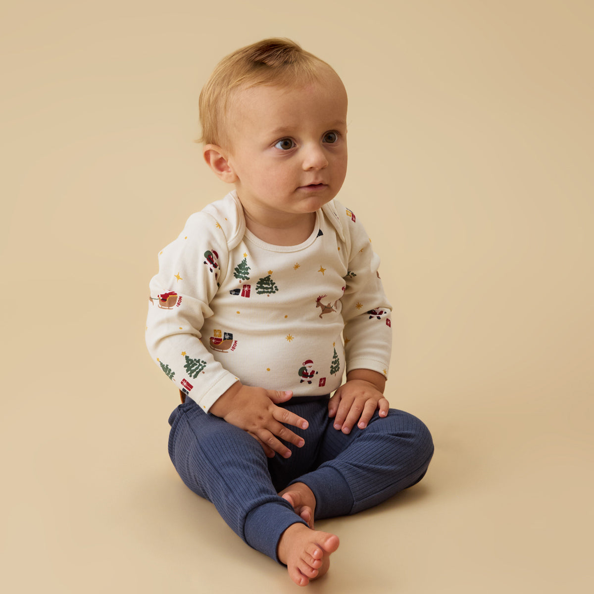 Santa's Sleigh Long Sleeve Bodysuit