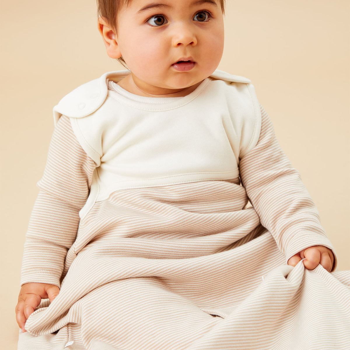 Clever Year Round Sleeping Bag 1.5 TOG - Oatmeal Stripe