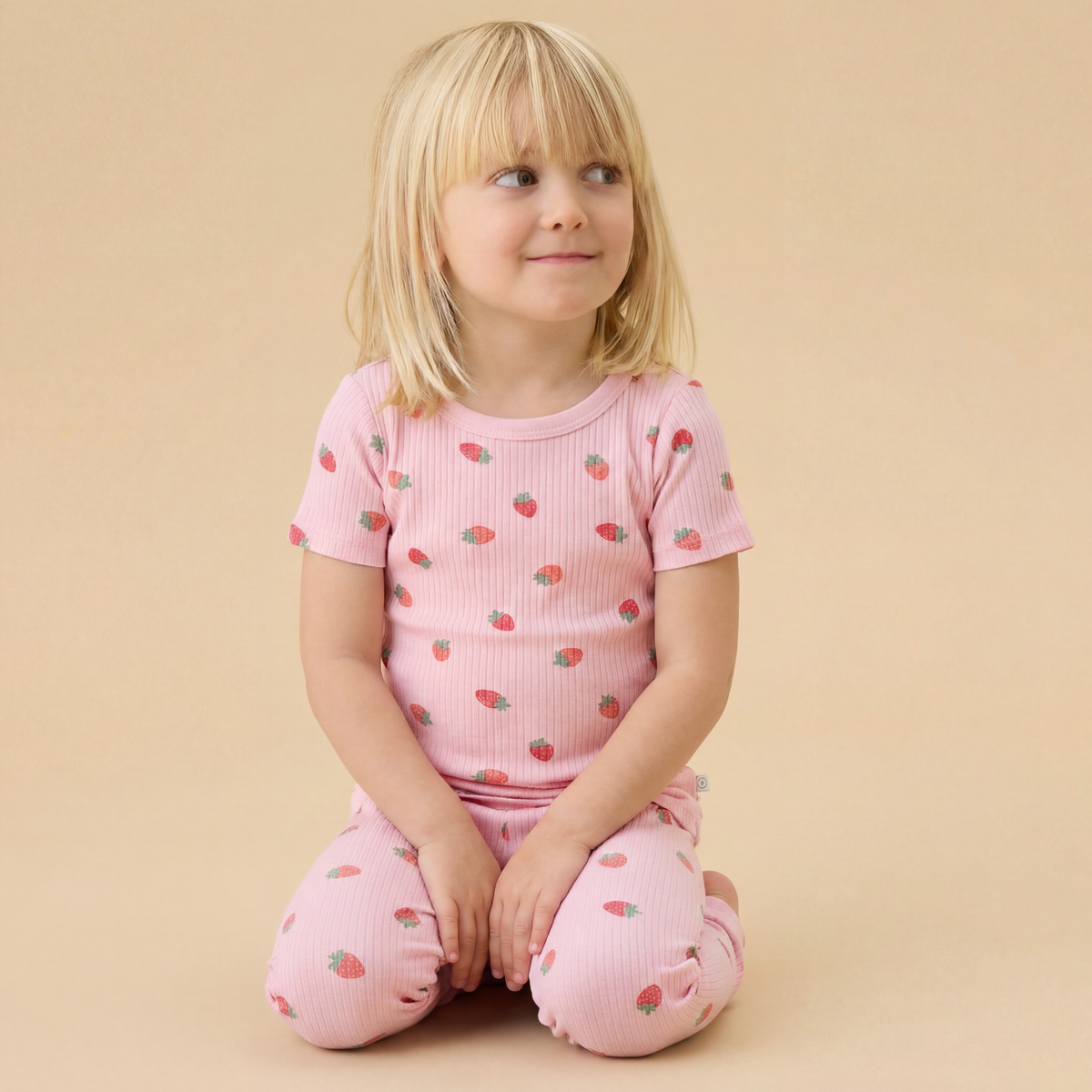 Strawberry Fields Short Sleeve Ribbed Pyjamas