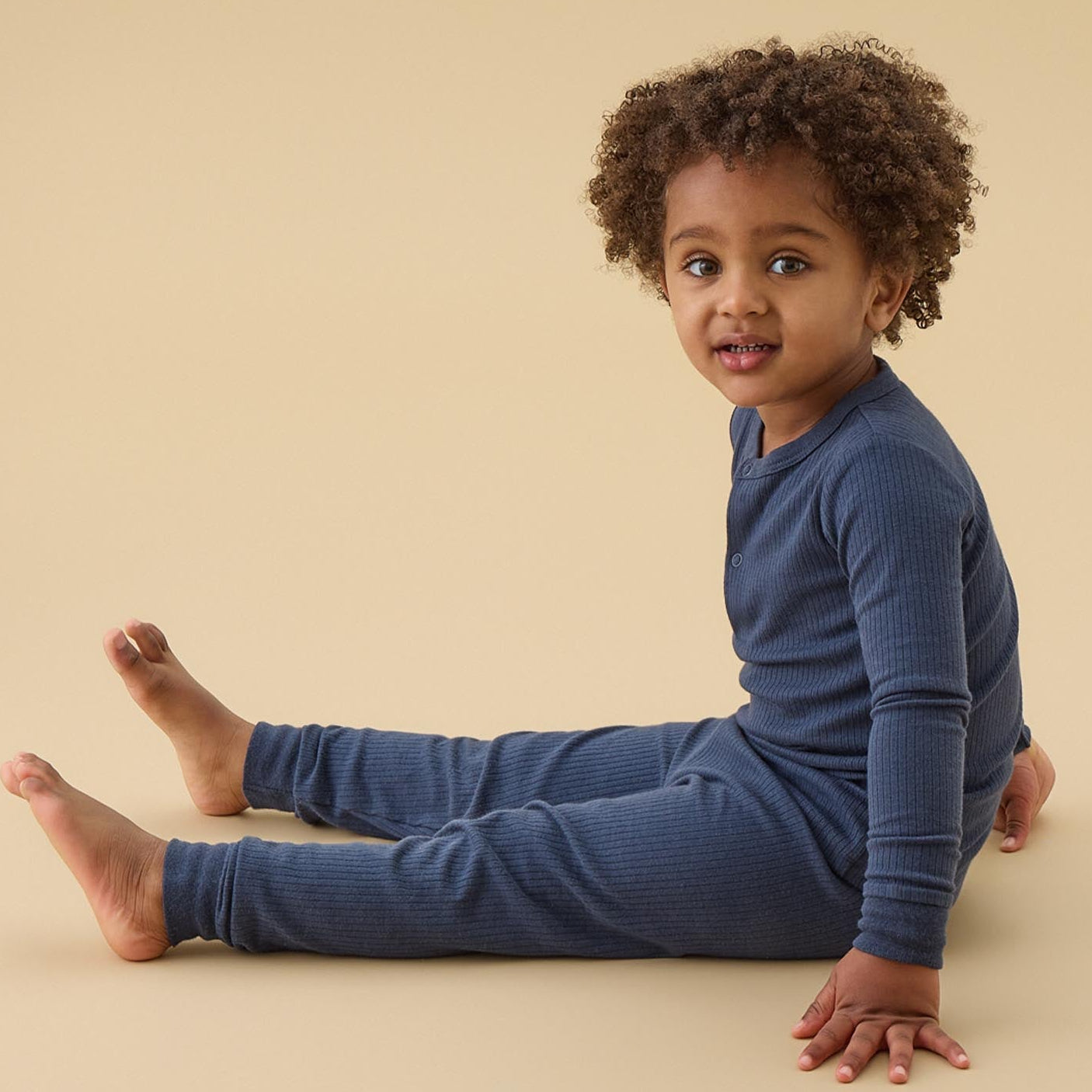 Ribbed Pyjamas - Navy