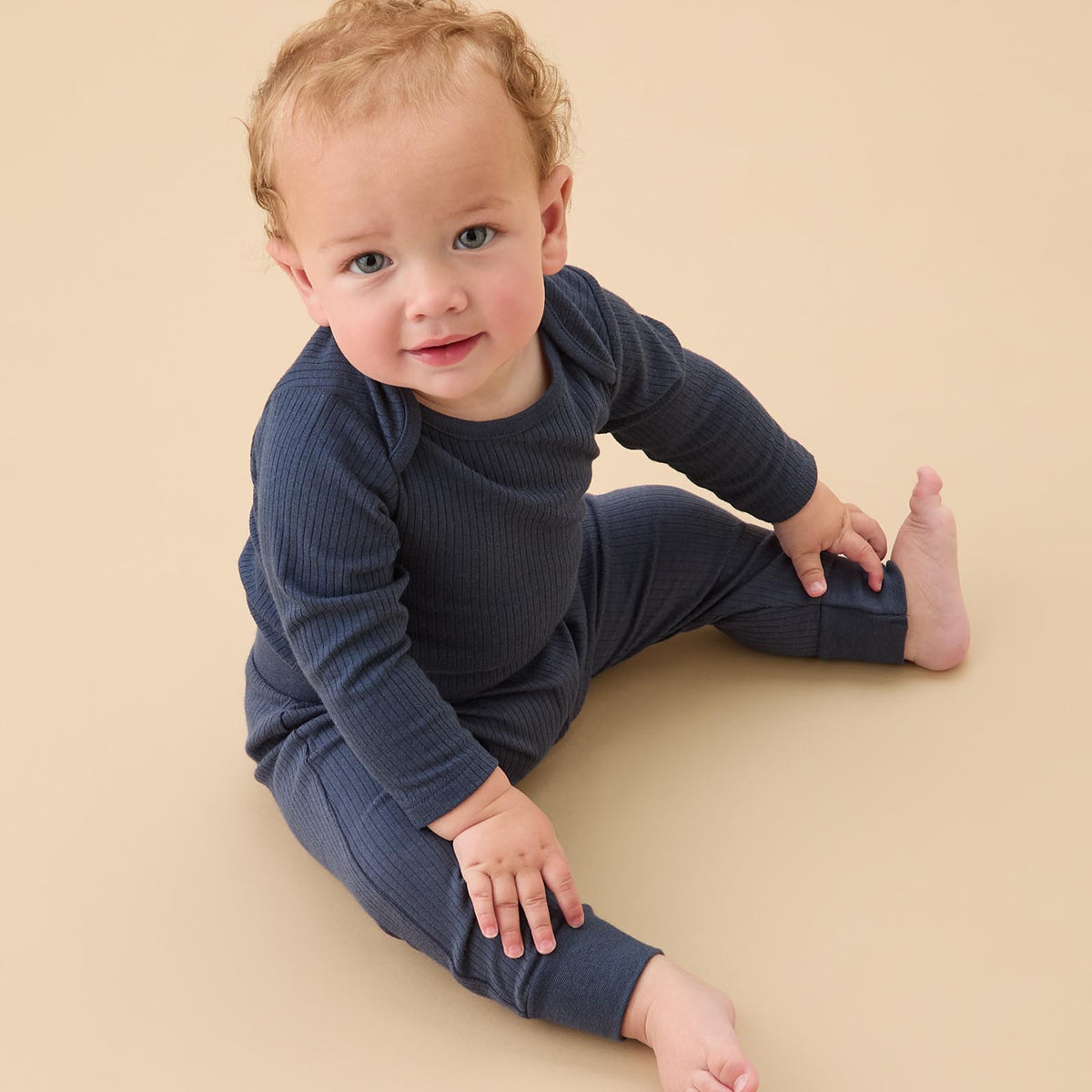 Ribbed Comfy Joggers - Navy
