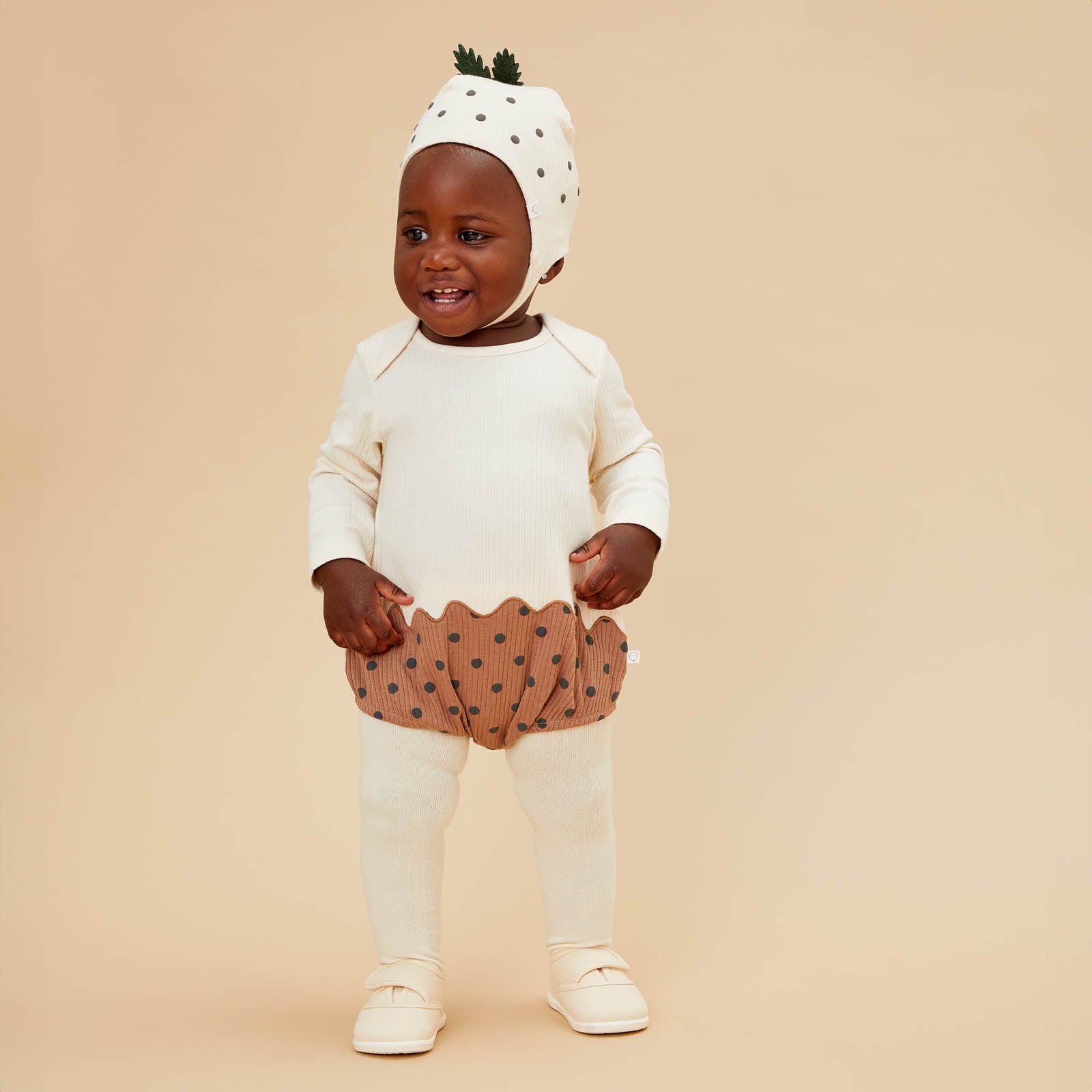 Christmas Pudding Bodysuit Bonnet Christmas Baby Outfits MORI