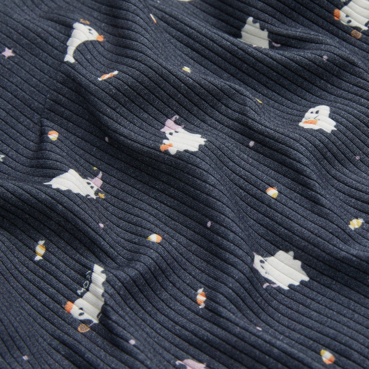Ghosts Ribbed Clever Zip Sleepsuit