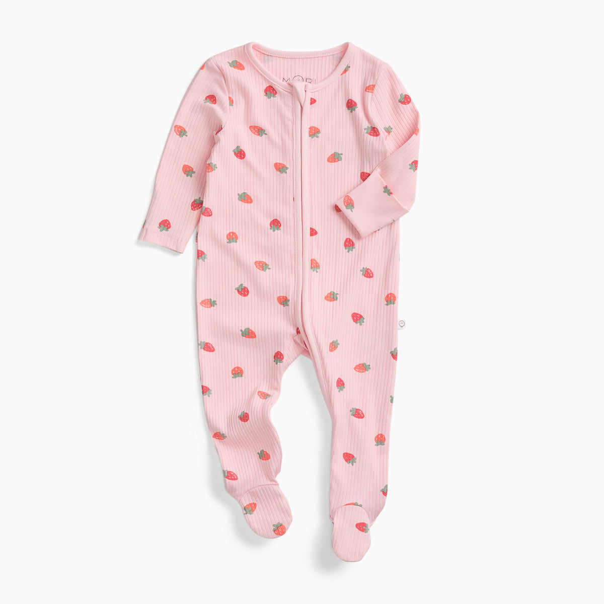 Strawberry Fields Ribbed Clever Zip Sleepsuit