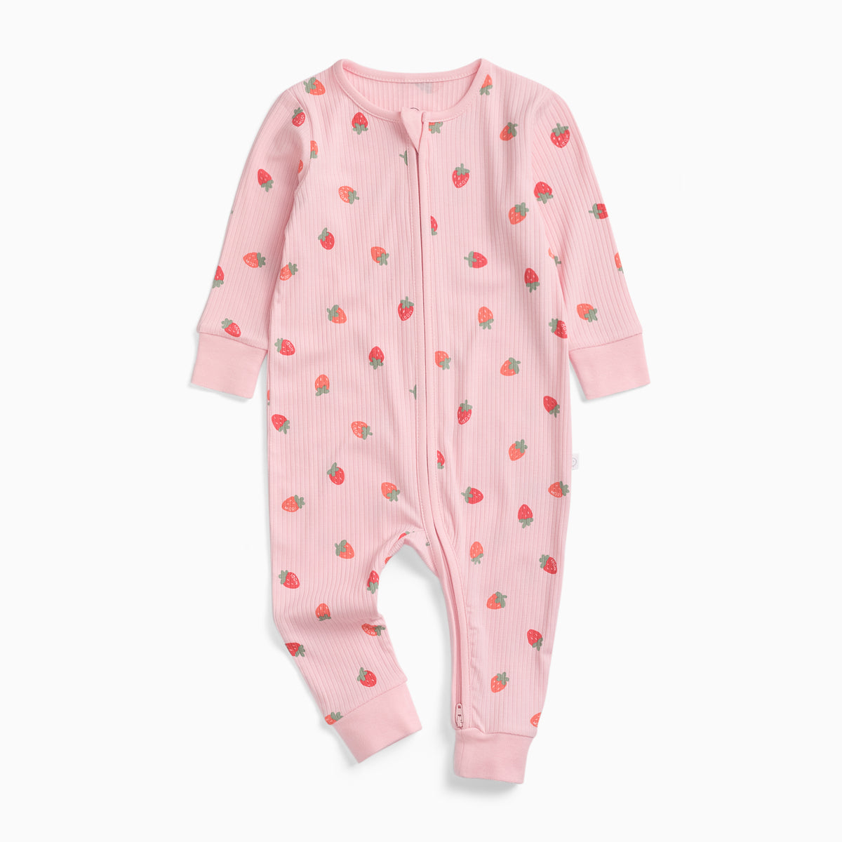 Strawberry Fields Ribbed Clever Zip Sleepsuit