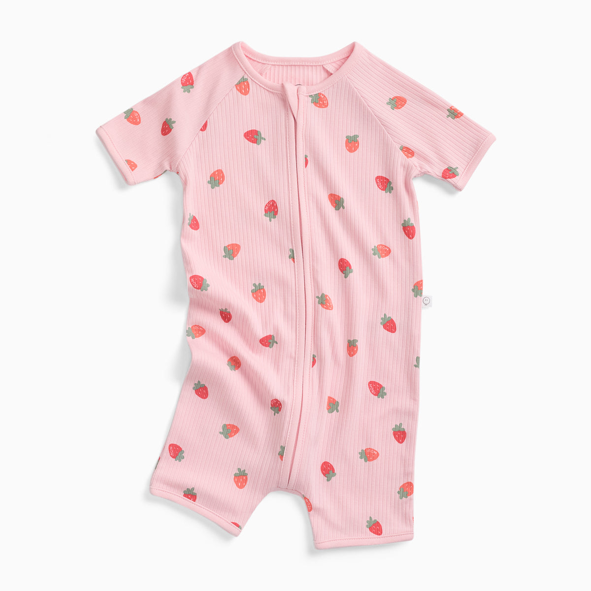 Strawberry Fields Ribbed Summer Sleepsuit