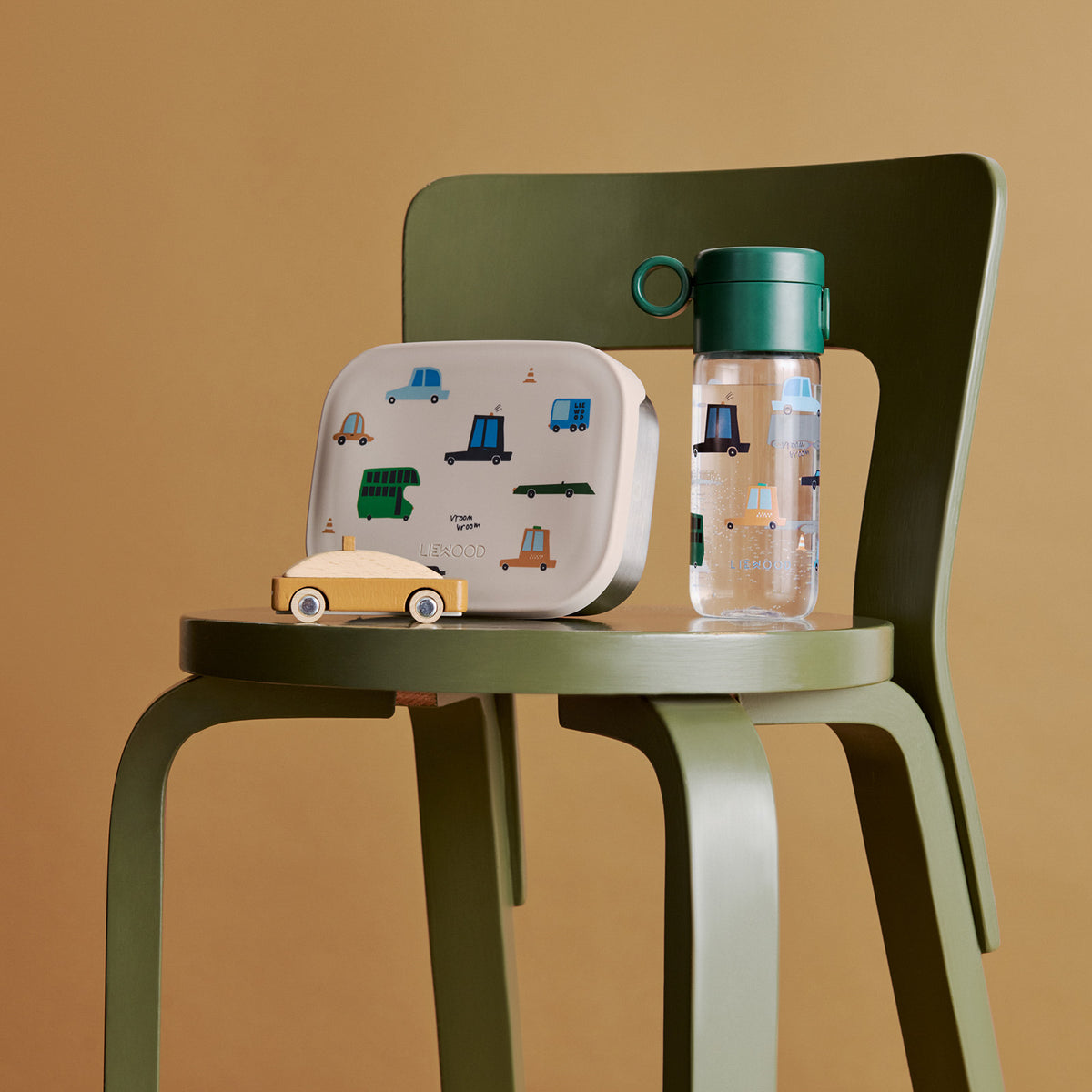 Liewood Arthur Printed Lunchbox - Cars / Sandy