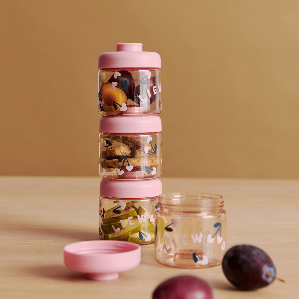 Liewood Dominique Food Boxes Set 100ml - Cherry Heart